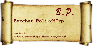 Barchet Polikárp névjegykártya